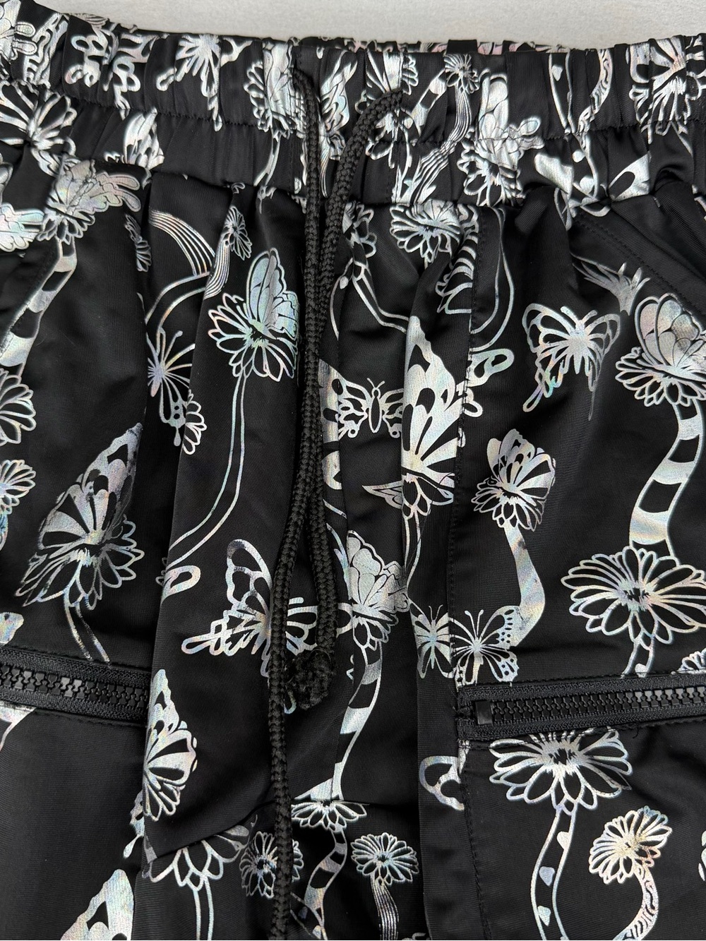 Club Exx Sweet Escape Holographic Harem Joggers XS Rave Y2K Goth - Picture 2 of 9